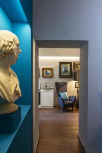 a room with a blue wall and a blue floor at Casa Botticelli in Florence