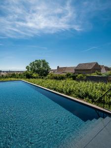 a swimming pool in front of a house at James Vignoble Hôtel, Eguisheim in Eguisheim