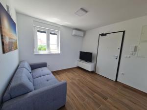 Televízia a/alebo spoločenská miestnosť v ubytovaní Apartmani Adria