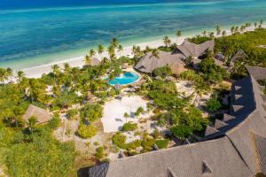an aerial view of the resort and the beach at Zanzibar Queen Hotel in Matemwe