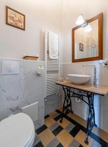 盧卡的住宿－Dimora Altemura，一间带水槽、卫生间和镜子的浴室