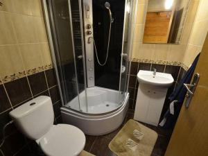 Kúpeľňa v ubytovaní apartament simonka z jacuzzi zawoja