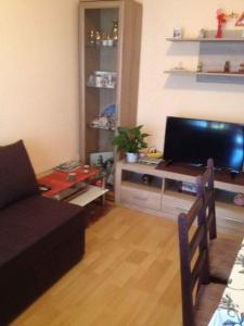 salon z kanapą i telewizorem z płaskim ekranem w obiekcie Apartment Bribir 3 w mieście Kričina