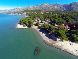 an aerial view of a small island in the water at Studio in Starigrad-Paklenica 6776 in Starigrad-Paklenica
