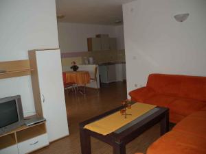 un soggiorno con divano e tavolo di Apartment Liznjan 5 a Ližnjan (Lisignano)