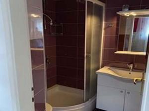 un baño con ducha y lavabo en Holiday home in Vela Luka 6375, en Vela Luka