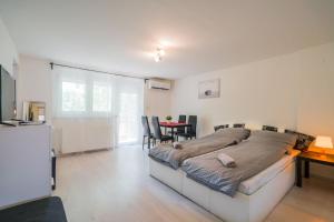 Televízia a/alebo spoločenská miestnosť v ubytovaní Zigzag Apartman