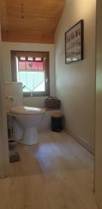 a bathroom with a toilet and a window at Chambre d'hôtes à la Chèvrerie de Saint Michel in Beaune