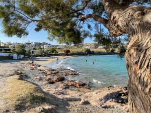 a view of a beach with people in the water at "Stalia" beach house in Vári