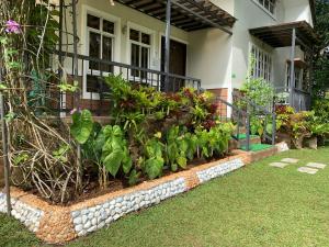 a garden in front of a house with plants at Felicitas Tagaytay in Tagaytay