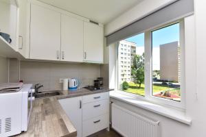 Een keuken of kitchenette bij Apartment Ventspils