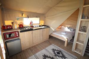 Kuhinja oz. manjša kuhinja v nastanitvi Safari Tent with Hot Tub in heart of Snowdonia