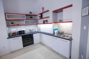 Kuchyňa alebo kuchynka v ubytovaní Uránia Apartmanház