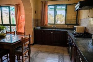 uma cozinha com uma mesa e um lavatório em Villa Xini em Xewkija