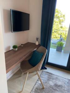 TV a/nebo společenská místnost v ubytování Villa Castanea
