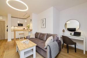 Ruang duduk di Apartament Green Park, Polanica Residence garaż podziemny w cenie & mini SPA & Rowery