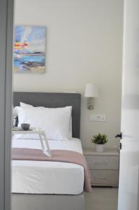 Postel nebo postele na pokoji v ubytování Leonidas House