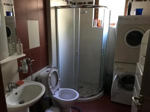 Stoykite的住宿－Стойките，带淋浴、卫生间和盥洗盆的浴室