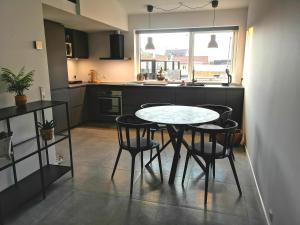 Kuchyň nebo kuchyňský kout v ubytování Løkken City Apartment