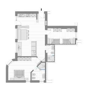 The floor plan of Cësa Gredine