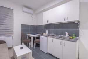 Kuchyň nebo kuchyňský kout v ubytování Apartmani Centar Loznica