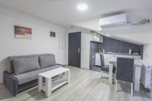 Kuchyň nebo kuchyňský kout v ubytování Apartmani Centar Loznica