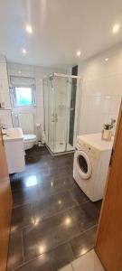 Koupelna v ubytování Ferienwohnung im Grünen + 12 fotografií