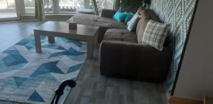 uma sala de estar com um sofá e uma mesa em Apartment Siracuza Mamaia Nord em Mamaia