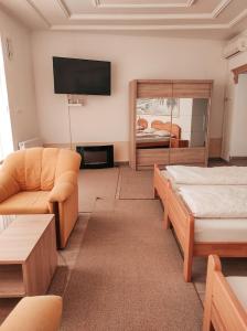 a living room with a bed and a tv at Apartment Beganovic-Centar in Kulen Vakuf