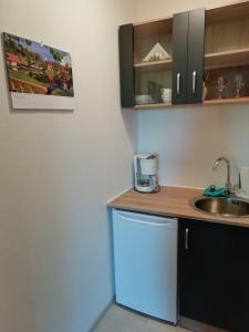 a kitchen with a sink and a counter top at Couple Appartement Pension Volgenandt in Breitenbach
