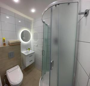 Kylpyhuone majoituspaikassa Gdynia99