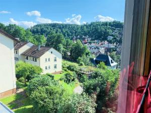 a view from a window of a house at Villa Goncalves, Komplette Wohnung mit Parkplatz und Wallbox vor der Tür in Calw