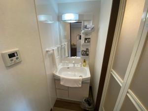 a bathroom with a sink and a mirror at HOTEL GranLeaf Miyakojima in Miyako-jima