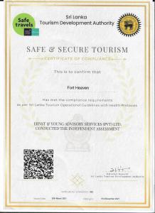 Certifikát, hodnocení, plakát nebo jiný dokument vystavený v ubytování Fort Heaven - Galle Fort