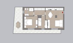 a drawing of a house with a floor plan at Residence Armony in Misano Adriatico