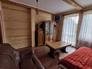 TV a/nebo společenská místnost v ubytování Біла Хижа (Хата)