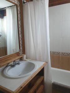a bathroom with a sink and a mirror at CASA SARA in Parque Holandes