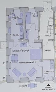a floor plan of a building at Ehem. Sommerresidenz von Fürst Friedrich III. App.1 und App.2 in Kirn