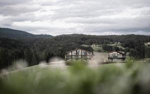 a building on a hill next to a body of water at AEON Hotel - adults only Bed & Breakfast in Soprabolzano