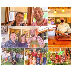 a collage of photos of a group of people at Hotel Westfalenhaus in Asuncion