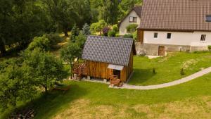 an overhead view of a house with a solar roof at Mała Ostoja in Polanica-Zdrój