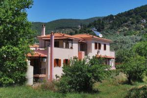 a house on the side of a hill at Irene in Stafylos