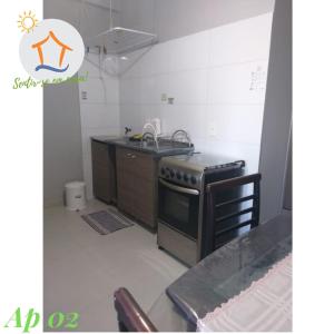 A cozinha ou cozinha compacta de Ap BK Privativo Brisamar, 10min da Praia de Itaparica - Sentir-se em Casa