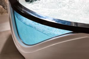 a close up of a headlight of a car at Nirome Luxury Suites in Adamantas