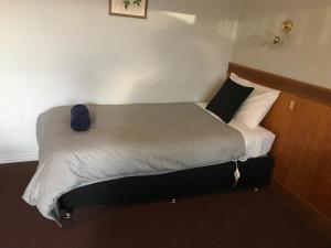 a bed in a hotel room with at County Lodge Motor Inn in West Wyalong