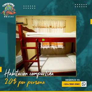 Postelja oz. postelje v sobi nastanitve Tamarindo Hostel