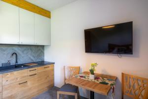 Kuchyňa alebo kuchynka v ubytovaní Aparthotel Pod Stokiem z sauną i jacuzzi - szczyrkapartamenty