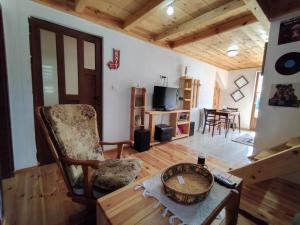 a living room with a chair and a table at Apartment Winter Star in Kolašin