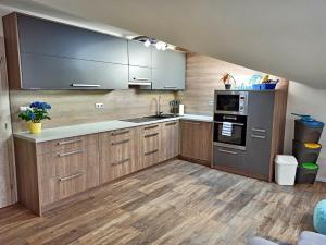 A kitchen or kitchenette at Shiny Star Apartmán