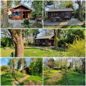 a collage of photos of a cabin at Art, Bed & Breakfast in Velden